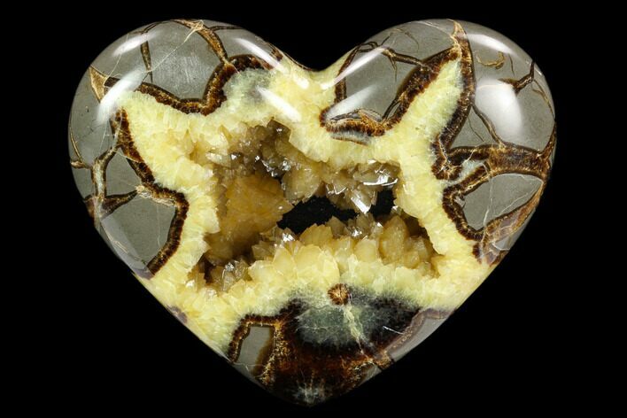 Polished Utah Septarian Heart - Beautiful Crystals #123856
